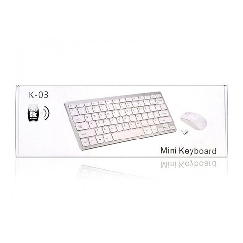 Бездротова клавіатура з мишкою UKC k03 з російською розкладкою, Білий фото №3