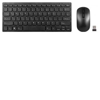 Клавіатура бездротова з мишкою UKC WI 1214 black оптична миша суперплоска клавіатура чорний (WI 1214_601) фото №1