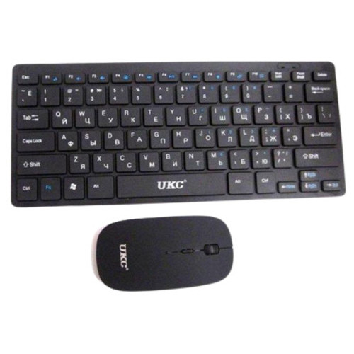 Клавіатура бездротова з мишкою UKC WI 1214 black оптична миша суперплоска клавіатура чорний (WI 1214_601) фото №5