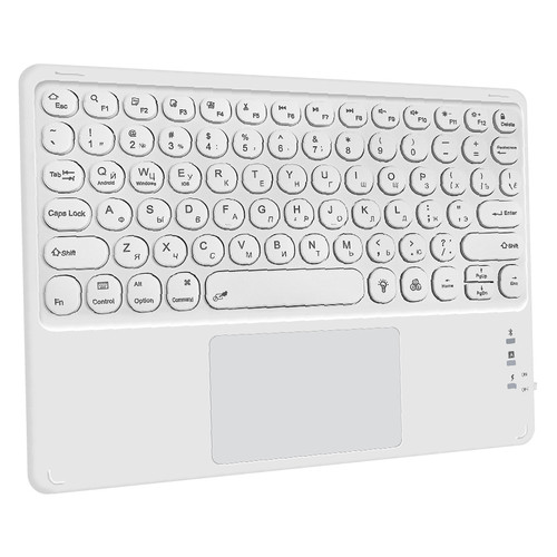 Клавіатура бездротова AIRON Easy Tap 2 Bluetooth з тачпадом та LED для Smart TV та планшета White (4822352781089) фото №2