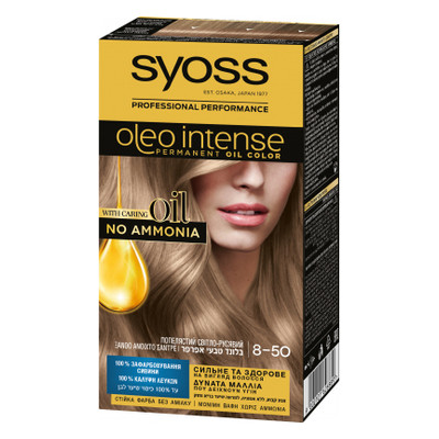Фарба для волосся Syoss Oleo Intense 8-50 Попелястий світло-русявий 115 мл (9000101626889) фото №1