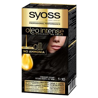 Фарба для волосся Syoss Oleo Intense 1-10 Глибокий чорний 115 мл (8410436218290) фото №1