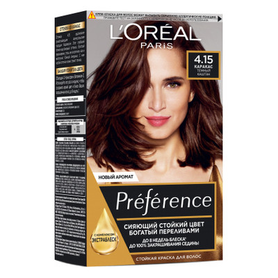 Фарба для волосся L'Oreal Paris Preference 4.15 - Темний каштан (3600520248912) фото №1