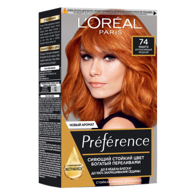 Фарба для волосся L'Oreal Paris Preference 74 - Інтенсивний мідний (3600521410370) фото №1