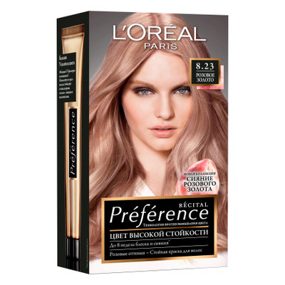 Фарба для волосся L'Oreal Paris Preference 8.23 - Рожеве золото (3600523577606) фото №1