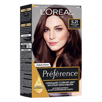 Фарба для волосся L'Oreal Paris Preference 5.21 - Глибокий світло-каштановий (3600522769224) фото №1