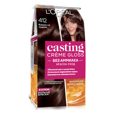 Фарба для волосся L'Oreal Paris Casting Creme Gloss 412 - Какао з льодом 120 мл (3600521988756) фото №1