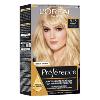 Фарба для волосся L'Oreal Paris Preference 9.13 - Дуже світло-русявий бежевий (3600520248844) фото №1