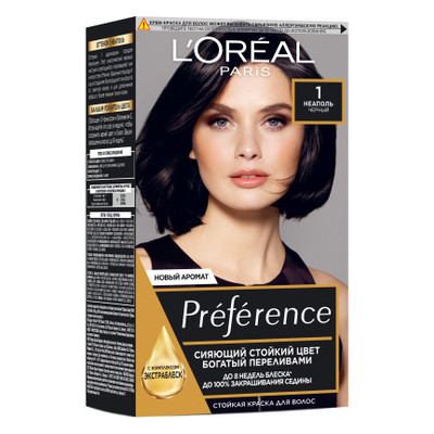 Фарба для волосся L'Oreal Paris Preference 1 - Чорний (3600521916551) фото №1