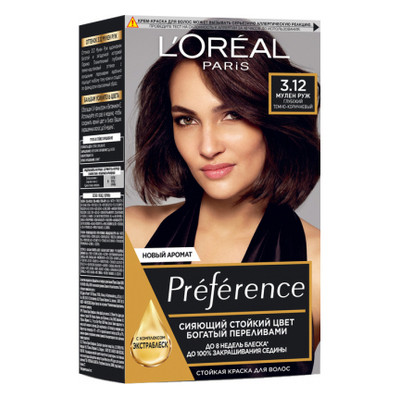Фарба для волосся L'Oreal Paris Preference 3.12 - Глибокий темно-коричневий (3600522769248) фото №1