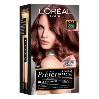Фарба для волосся L'Oreal Paris Preference 5.23 - Темно-рожеве золото (3600523577583) фото №1