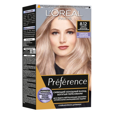 Фарба для волосся L'Oreal Paris Preference 8.12 - Аляска світло-русявий попелястий бежевий (3600523948581) фото №1