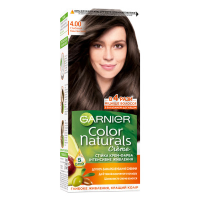 Фарба для волосся Garnier Color Naturals 4.00 Глибокий темно-каштановий 110 мл (3600542021784) фото №1