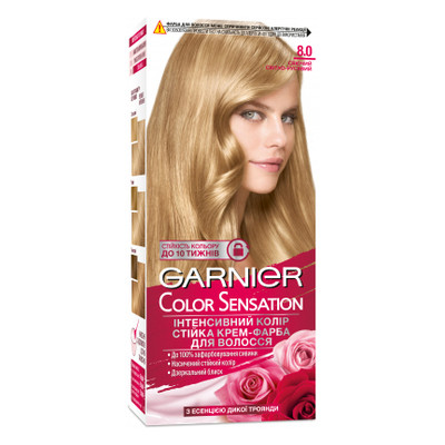 Фарба для волосся Garnier Color Sensation 8.0 Сяючий світло-русявий 110 мл (3600541135901) фото №1
