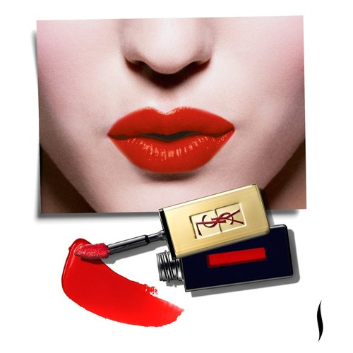 Блеск Yves Saint Laurent Rouge Pur Couture Vernis a Levres Glossy Stain 9 - Rouge laque (красный) фото №4