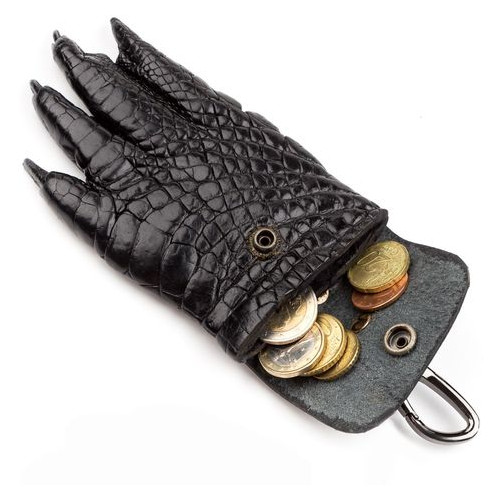 Брелок Crocodile Leather 18228 из натуральной кожи крокодила Черный фото №3
