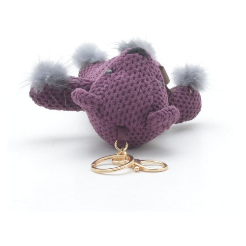 Брелок Мишка с помпонами Фиолетовый фото №4
