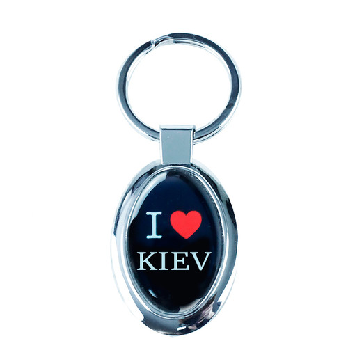 Брелок I Love Kiev, чорний овальний фото №1