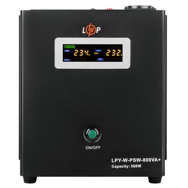 ДБЖ Logicpower LPY-W-PSW-800VA+(560Вт) 5A/15A з правильною синусоїдою 12В, без АКБ (4143) фото №1