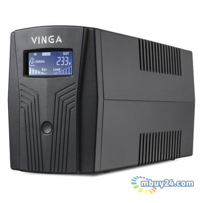 Джерело безперебійного живлення Vinga LCD 1200VA plastic case with USB RJ45 (VPC-1200PU) фото №1