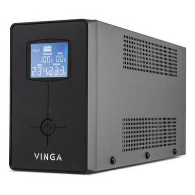 Джерело безперебійного живлення Vinga LCD 1200VA металевий пристрій USB RJ11 (VPC-1200MU) фото №1