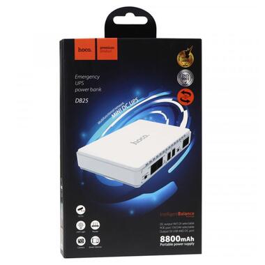 Джерело безперебійного живлення Hoco DB25 Smart Mini UPS для роутерів 5V/9V/12V 8800 mAh White фото №6