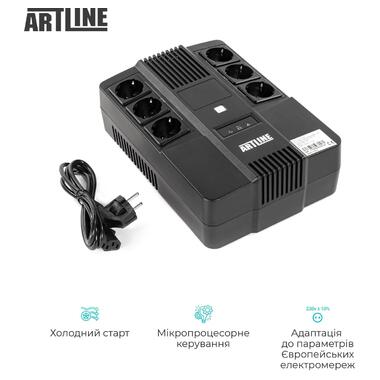 ДБЖ (UPS) лінійно - інтерактивний Artline AIO 650, 650VA/360W, LED, 6 x Schuko (ALAIO650) фото №4