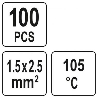Кембрики термоусадніз припоєм YATO, прозорі для провідників 1.5- 2,5 мм2, 100 шт [130] YT-81453 фото №2