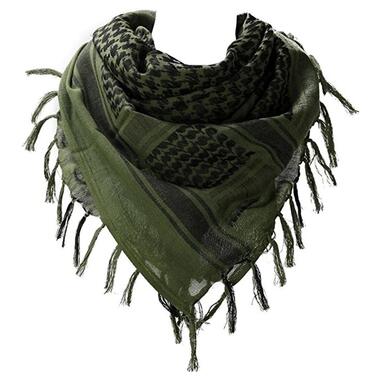 Хустка шарф арафатка, шемаг, куфія 110см - Black/Green фото №1