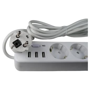 Фильтр сетевой живлення LogicPower PREMIUM LP-X3 USB 4 м White (2200Вт) (LP19526) фото №5