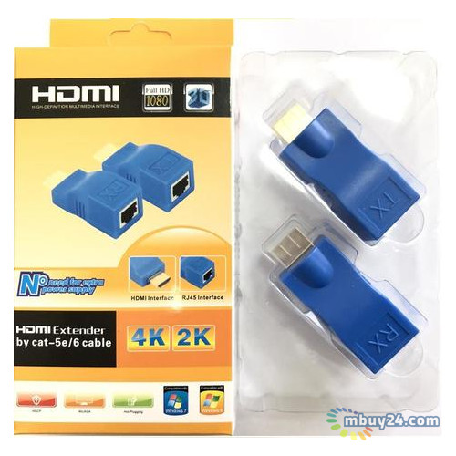 Подовжувач Atcom HDMI-Ethernet до 30 м, 2 шт (14369) фото №1