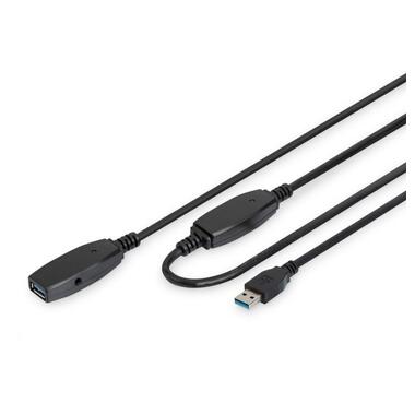 Подовжувач DIGITUS USB 3.0 Active Cable A/M-A/F 20м black (DA-73107) фото №1