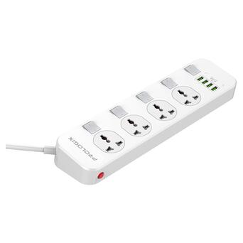 Фильтр питания ProLogix Premium (PR-SC4408W) 4 розетки, 4 USB, 2 м, белый фото №1