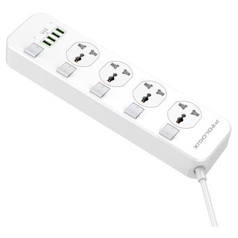 Фильтр питания ProLogix Premium (PR-SC4408W) 4 розетки, 4 USB, 2 м, белый фото №2