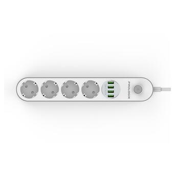 Фильтр питания ProLogix Premium (PR-SE4432W) 4 розетки, 4 USB, 2 м, белый фото №1