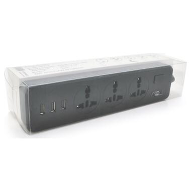 Мережевий фільтр живлення Voltronic TВ-Т13 3роз 3*USB Black (ТВ-Т13-Black) фото №2