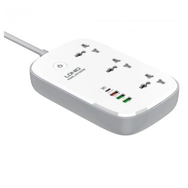 Подовжувач мережевий LDNIO c Wi-Fi SCW3451 |3USB/1Type-C, 3Sockets. QC/PD, 30W/10A, 2m EU Plug| білий фото №10