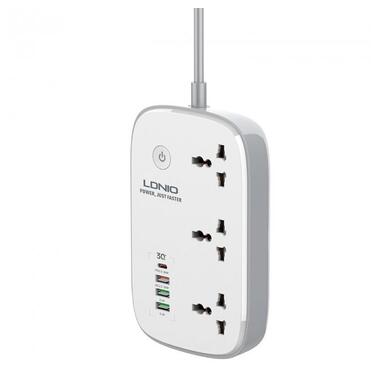 Подовжувач мережевий LDNIO c Wi-Fi SCW3451 |3USB/1Type-C, 3Sockets. QC/PD, 30W/10A, 2m EU Plug| білий фото №13
