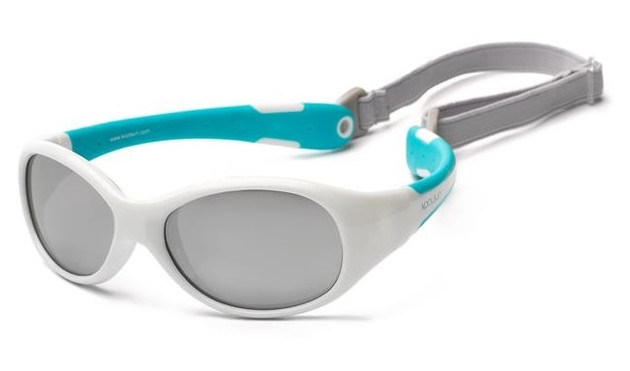 Дитячі сонцезахисні окуляри Koolsun KS-FLWA003 біло-бірюзові Flex 3 фото №1