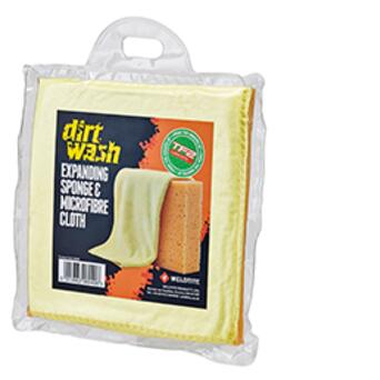 Губка и салфетка для чистки Dirtwash Expanding Sponge and Microfibre Cloth фото №1
