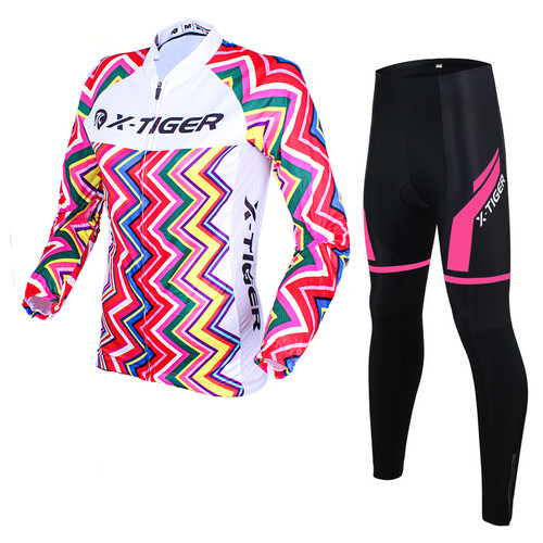 Вело жіночий костюм X-Тiger XW-CT-155 Multicolor Zigzag 3XL кофта з довгим рукавом і штани фото №1
