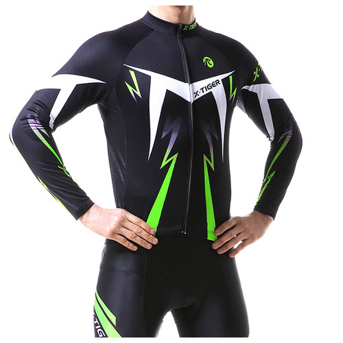 Велостюм X-Тiger XM-CT-013 Green 4XL кофта з довгим рукавом штани для велосипедистів фото №2