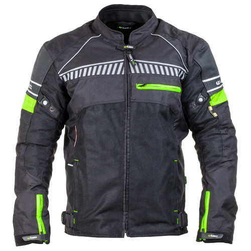 Чоловіча мото-куртка W-TEC Meltsch NF-2301 - чорна із зеленими неоновими вставками/ розмір 5XL (15147-5XL) фото №1