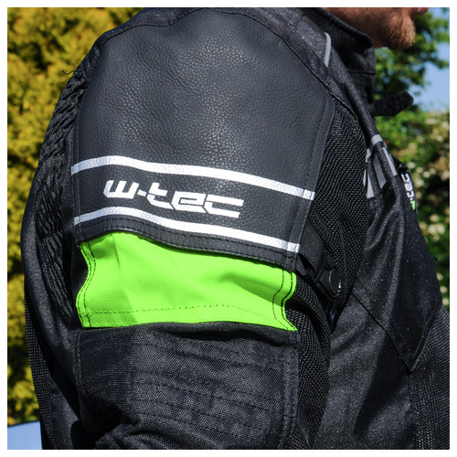 Чоловіча мото-куртка W-TEC Meltsch NF-2301 - чорна із зеленими неоновими вставками/ розмір 5XL (15147-5XL) фото №7