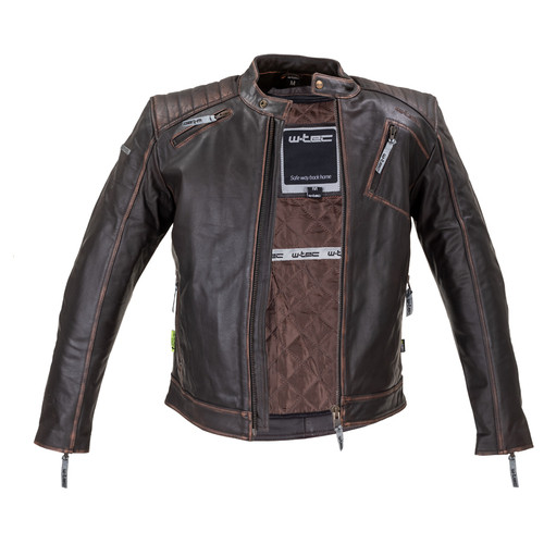 Шкіряна мото куртка W-TEC Embracer - темно-коричнева / S (21751-S) фото №2
