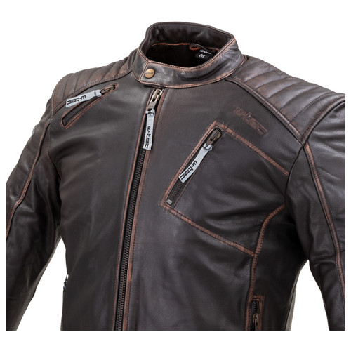 Шкіряна мото куртка W-TEC Embracer - темно-коричнева / S (21751-S) фото №8