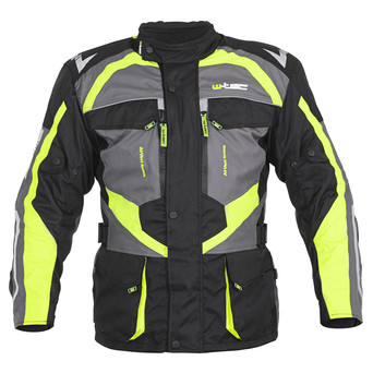 Чоловіча мото-куртка W-TEC Burdys Evo - розмір 4XL, чорно-сіро-зелена (21360-4XL-1) фото №1