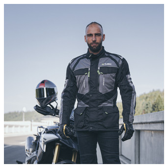 Чоловіча мото-куртка W-TEC Burdys Evo - розмір 5XL, чорно-сіра (21360-5XL-2) фото №3