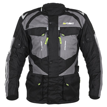 Чоловіча мото-куртка W-TEC Burdys Evo - розмір L, чорно-сіра (21360-L-2) фото №1