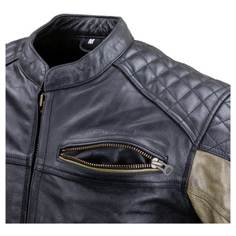 Чоловіча шкіряна мото куртка W-TEC Kostec - чорний/3XL (22153-3XL) фото №8